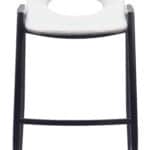 White Faux Leather Barstool with Armrest and Footrest (Set of 2)