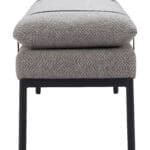 Gray Steel Frame Bench with Plush Fabric Seat 11 Gray Steel Frame Bench with Plush Fabric Seat