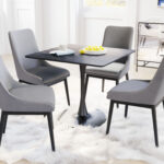 Industrial Square Dining Table with Modern Black Finish for 4 10 Industrial Square Dining Table with Modern Black Finish for 4