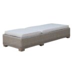 75" Modern Brown Chaise Lounge With Beige Cushion