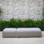 75" Modern Brown Chaise Lounge With Beige Cushion