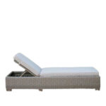 75" Modern Brown Chaise Lounge With Beige Cushion