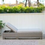 75" Modern Brown Chaise Lounge With Beige Cushion