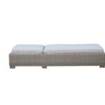 75" Modern Brown Chaise Lounge With Beige Cushion