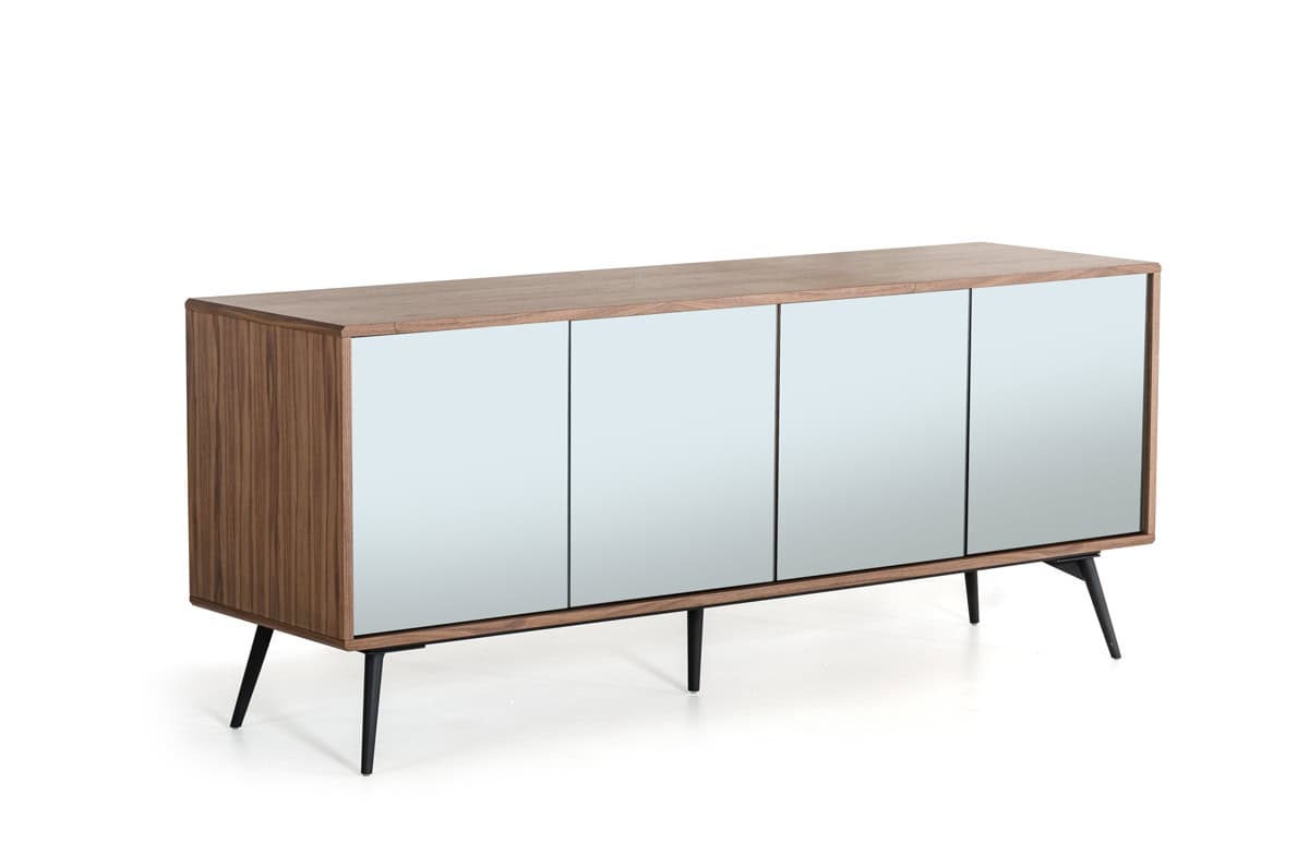 Solid Wood Sideboard with Glass Doors and Ample Storage 1 Solid Wood Sideboard with Glass Doors and Ample Storage