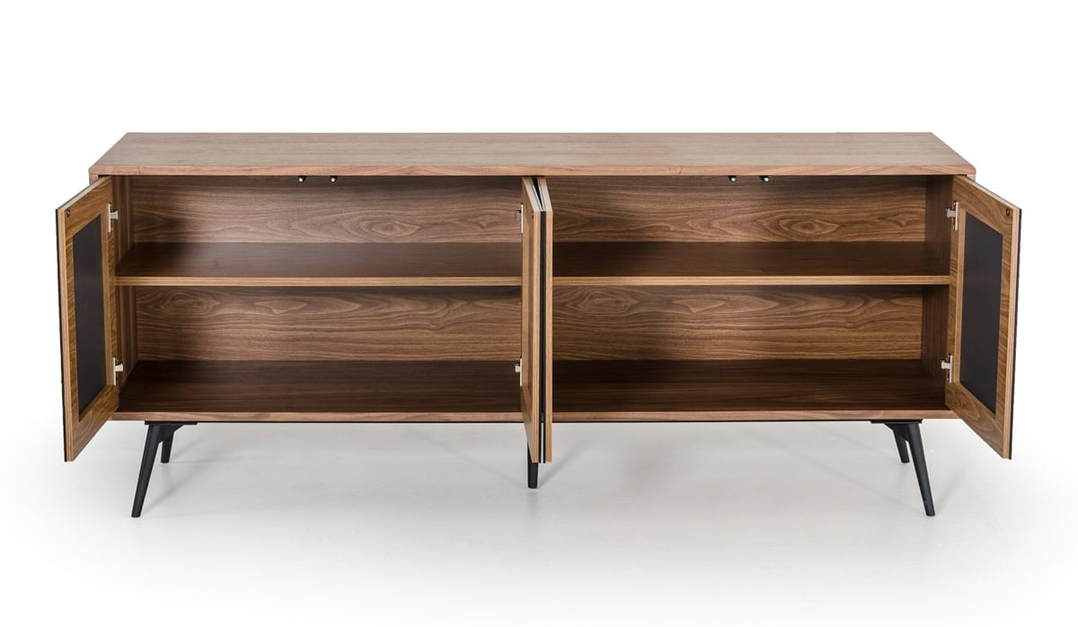 Solid Wood Sideboard with Glass Doors and Ample Storage 3 Solid Wood Sideboard with Glass Doors and Ample Storage - Image 3