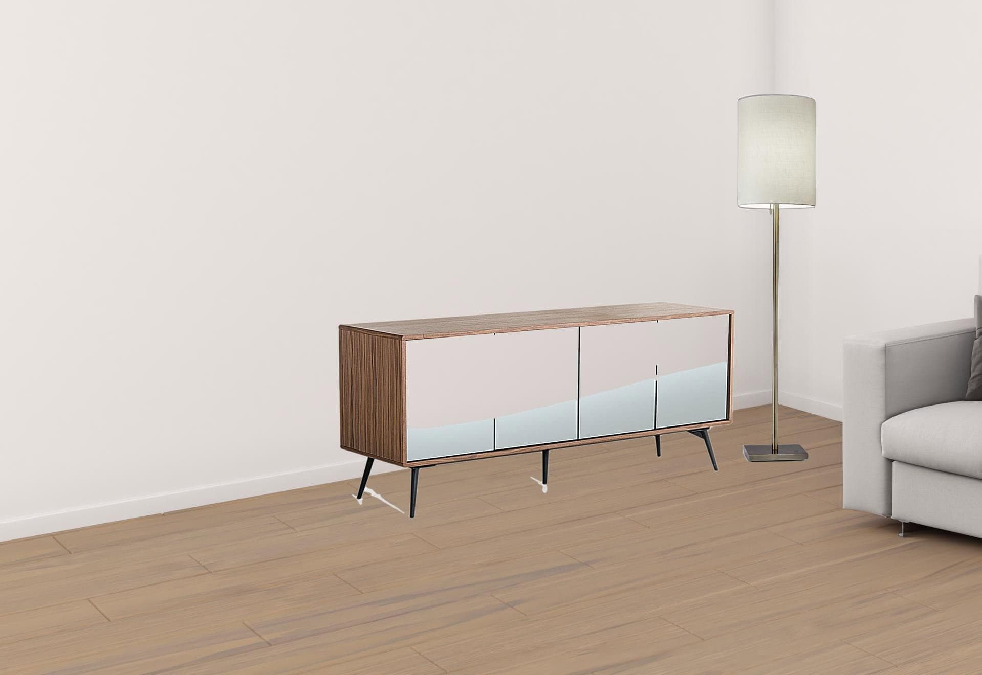 Solid Wood Sideboard with Glass Doors and Ample Storage 2 Solid Wood Sideboard with Glass Doors and Ample Storage - Image 2