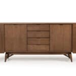 Walnut Wood and Veneer Buffet with Ample Storage Space 6 Walnut Wood and Veneer Buffet with Ample Storage Space