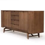 Walnut Wood and Veneer Buffet with Ample Storage Space 7 Walnut Wood and Veneer Buffet with Ample Storage Space