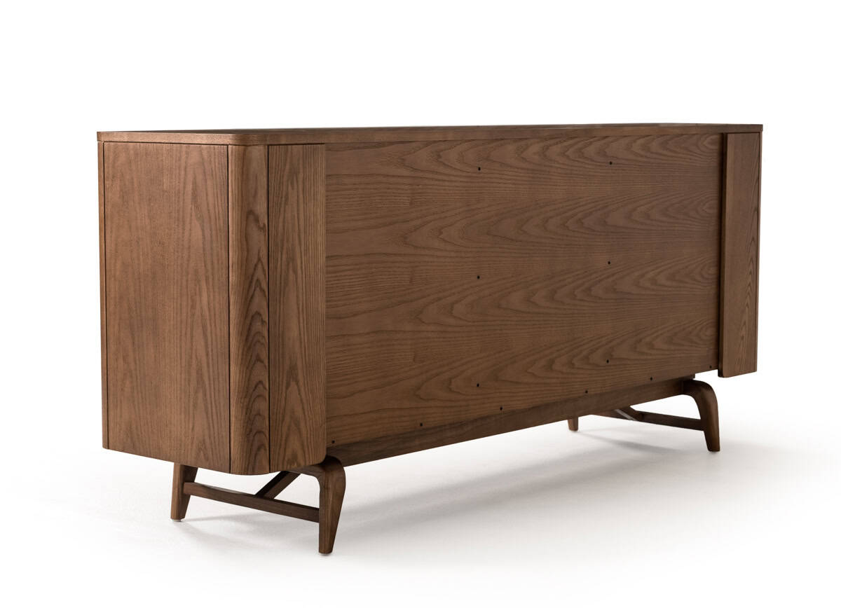 Walnut Wood and Veneer Buffet with Ample Storage Space 4 Walnut Wood and Veneer Buffet with Ample Storage Space - Image 4