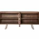 Natural Brown Solid Wood Sideboard with Four Doors and Shelves 11 Natural Brown Solid Wood Sideboard with Four Doors and Shelves
