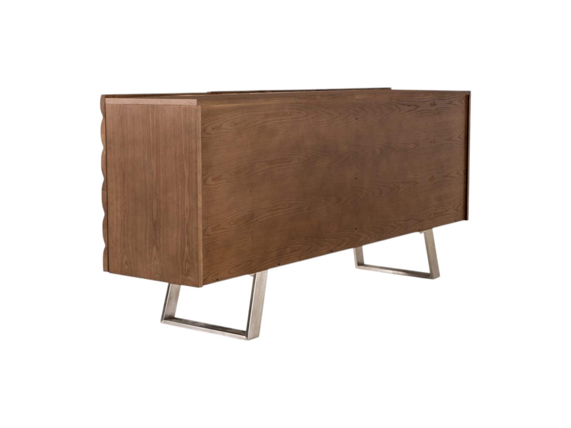 Natural Brown Solid Wood Sideboard with Four Doors and Shelves 5 Natural Brown Solid Wood Sideboard with Four Doors and Shelves - Image 5