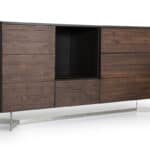 Dark Aged Oak Steel and Wood Buffet with Storage 34 6 Dark Aged Oak Steel and Wood Buffet with Storage 34