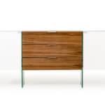 White Walnut MDF Glass Steel Floating Buffet With Storage 7 White Walnut MDF Glass Steel Floating Buffet With Storage