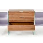 White Walnut MDF Glass Steel Floating Buffet With Storage 8 White Walnut MDF Glass Steel Floating Buffet With Storage