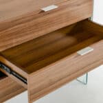 White Walnut MDF Glass Steel Floating Buffet With Storage 9 White Walnut MDF Glass Steel Floating Buffet With Storage