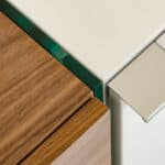 White Walnut MDF Glass Steel Floating Buffet With Storage 10 White Walnut MDF Glass Steel Floating Buffet With Storage