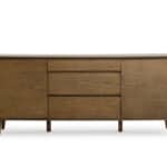 Tobacco Wood Veneer Buffet with Drawers and Doors 6 Tobacco Wood Veneer Buffet with Drawers and Doors