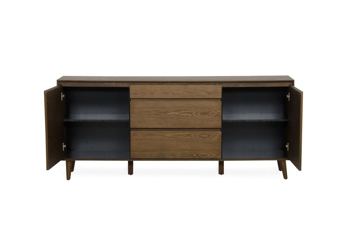 Tobacco Wood Veneer Buffet with Drawers and Doors 3 Tobacco Wood Veneer Buffet with Drawers and Doors - Image 3