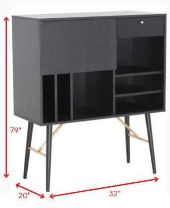 Space-Saving Black MDF and Glass Buffet with Modern Design 5 Space-Saving Black MDF and Glass Buffet with Modern Design - Image 5