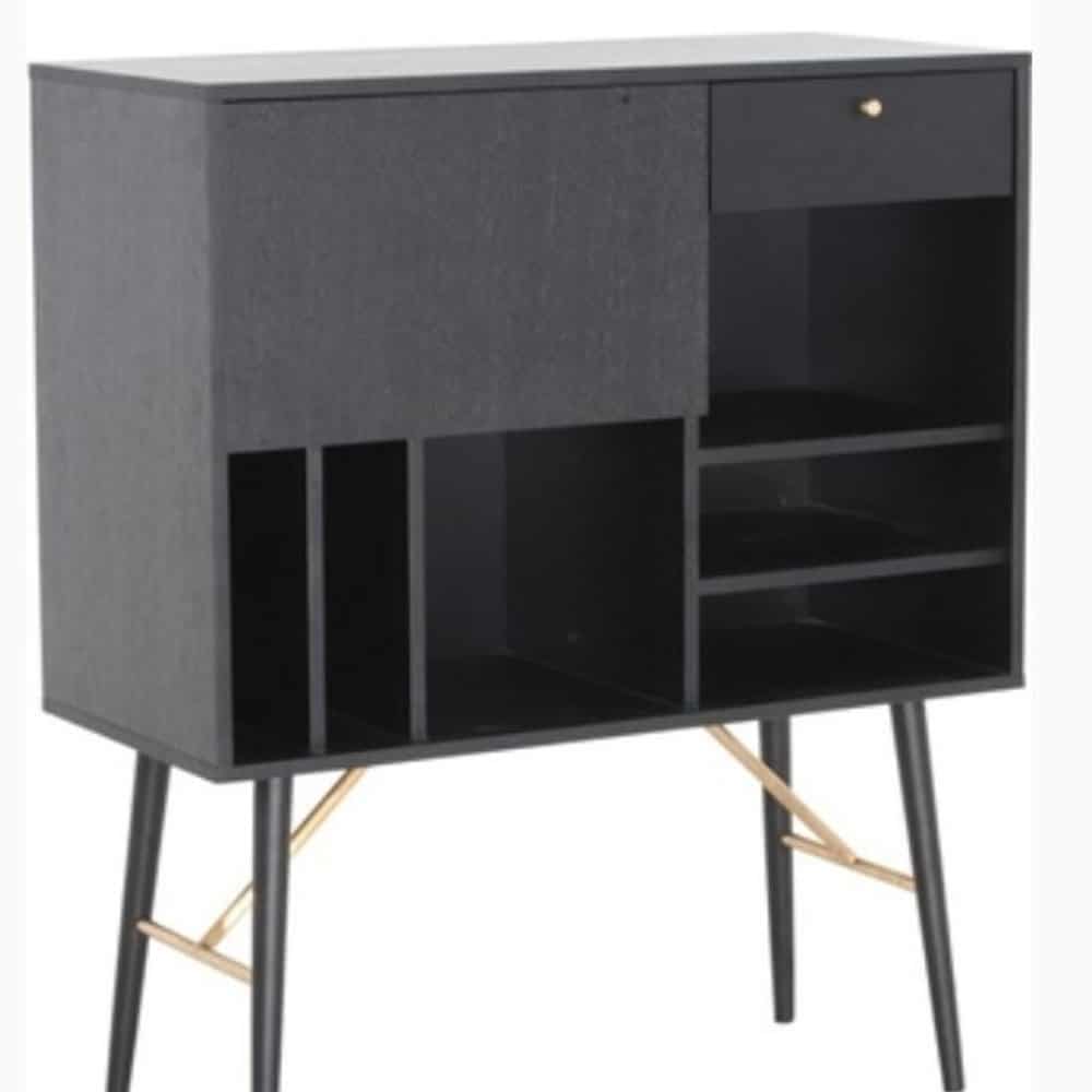 Space-Saving Black MDF and Glass Buffet with Modern Design 3 Space-Saving Black MDF and Glass Buffet with Modern Design - Image 3