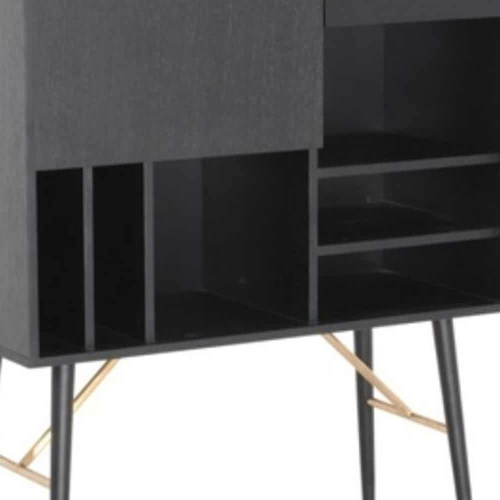 Space-Saving Black MDF and Glass Buffet with Modern Design 4 Space-Saving Black MDF and Glass Buffet with Modern Design - Image 4