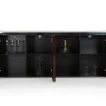 Contemporary Wood Veneer Glass and Steel Buffet 32 Inch 7 Contemporary Wood Veneer Glass and Steel Buffet 32 Inch