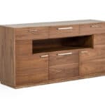 Walnut Veneer MDF Buffet with Drawers and Doors (1 Piece) 6 Walnut Veneer MDF Buffet with Drawers and Doors (1 Piece)