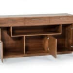 Walnut Veneer MDF Buffet with Drawers and Doors (1 Piece) 7 Walnut Veneer MDF Buffet with Drawers and Doors (1 Piece)