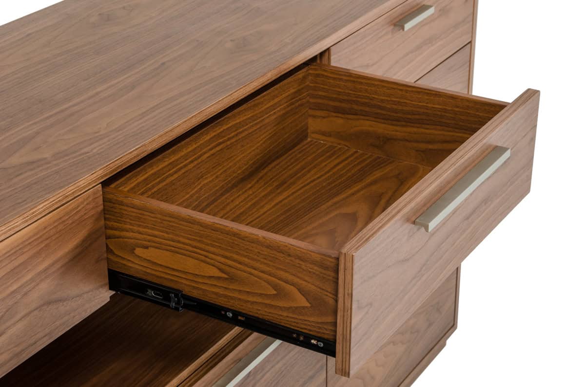 Walnut Veneer MDF Buffet with Drawers and Doors (1 Piece) 4 Walnut Veneer MDF Buffet with Drawers and Doors (1 Piece) - Image 4
