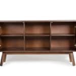 Walnut and Black Veneer MDF Wood Buffet with Storage 8 Walnut and Black Veneer MDF Wood Buffet with Storage