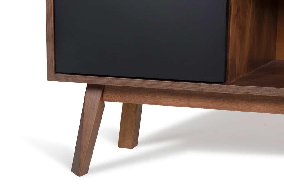 Walnut and Black Veneer MDF Wood Buffet with Storage 4 Walnut and Black Veneer MDF Wood Buffet with Storage - Image 4