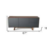 Charcoal Sideboard with Two Drawers and Two Doors 14 Charcoal Sideboard with Two Drawers and Two Doors