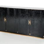 Black Crocodile Rosegold MDF Buffet with Storage Shelves 8 Black Crocodile Rosegold MDF Buffet with Storage Shelves