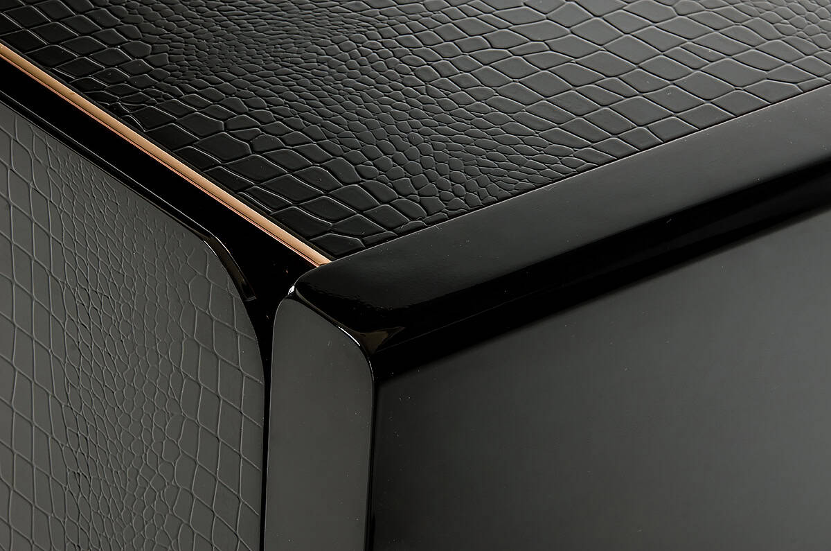Black Crocodile Rosegold MDF Buffet with Storage Shelves 3 Black Crocodile Rosegold MDF Buffet with Storage Shelves - Image 3