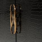 Black Crocodile Rosegold MDF Buffet with Storage Shelves 12 Black Crocodile Rosegold MDF Buffet with Storage Shelves