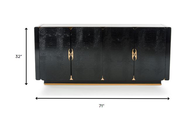Black Crocodile Rosegold MDF Buffet with Storage Shelves 5 Black Crocodile Rosegold MDF Buffet with Storage Shelves - Image 5