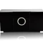 Black Lacquer MDF Buffet With 2 Doors and 3 Drawers 6 Black Lacquer MDF Buffet With 2 Doors and 3 Drawers