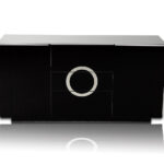 Black Lacquer MDF Buffet With 2 Doors and 3 Drawers 7 Black Lacquer MDF Buffet With 2 Doors and 3 Drawers