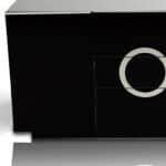 Black Lacquer MDF Buffet With 2 Doors and 3 Drawers 8 Black Lacquer MDF Buffet With 2 Doors and 3 Drawers
