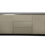 Modern Oak and Grey Buffet with Storage and Gloss Finish