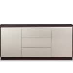Modern Oak and Grey Buffet with Storage and Gloss Finish
