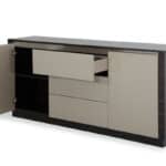 Modern Oak and Grey Buffet with Storage and Gloss Finish