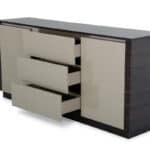 Modern Oak and Grey Buffet with Storage and Gloss Finish