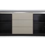 Modern Oak and Grey Buffet with Storage and Gloss Finish