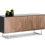 Wenge Veneer Buffet With Walnut Doors And Stainless Steel 4 Wenge Veneer Buffet With Walnut Doors And Stainless Steel