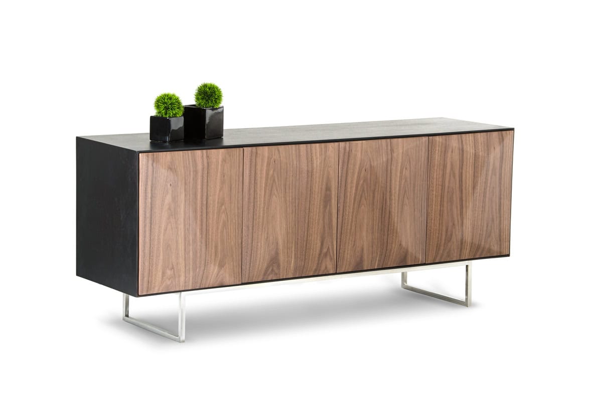 Wenge Veneer Buffet With Walnut Doors And Stainless Steel 1 Wenge Veneer Buffet With Walnut Doors And Stainless Steel