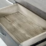 Grey Veneer and Steel Buffet with 3 Drawers and 2 Doors 9 Grey Veneer and Steel Buffet with 3 Drawers and 2 Doors