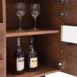 Walnut Veneer Metal and Glass Buffet with Ample Storage