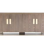 Antique Brass and Veneer Buffet with Drawers and Doors 6 Antique Brass and Veneer Buffet with Drawers and Doors